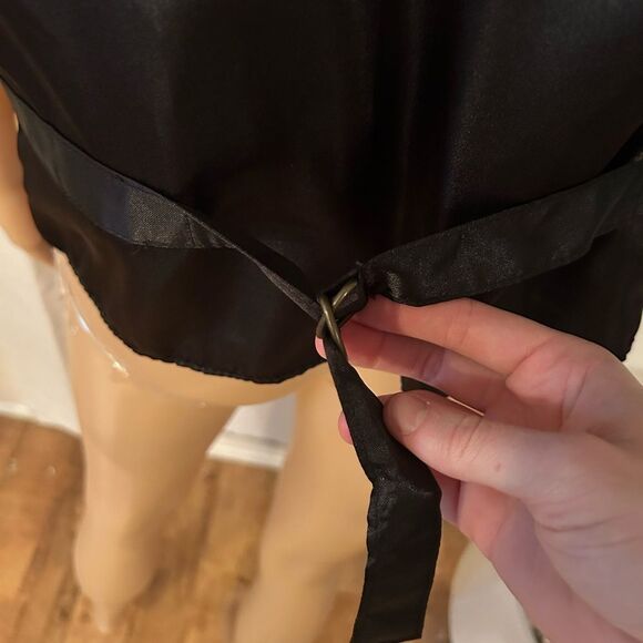 Scully Men’s Size Large Tan Genuine Leather and Black Satin Snap Button Vest - Picture 10 of 14